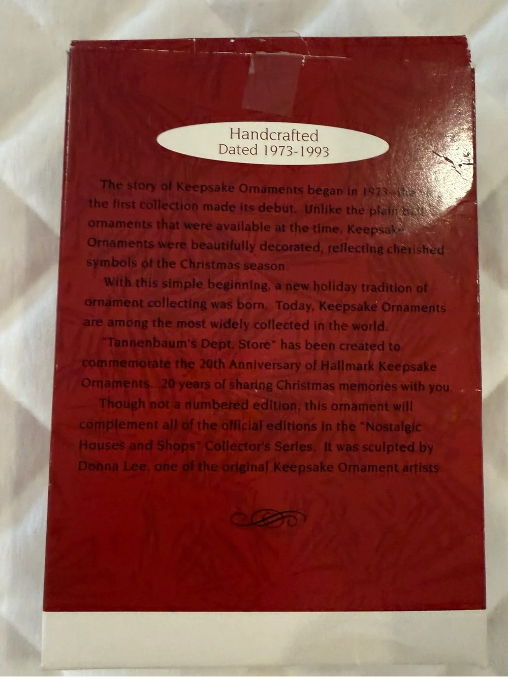 VTG 1993 Hallmark Keepsake Ornament Tannenbaum's Dept Store Anniversary Edition